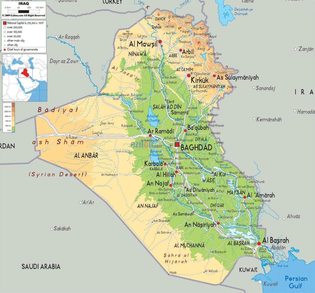 Карта Ірака геаграфіі