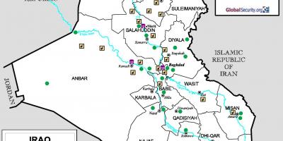 Карта Ірака аэрапортаў